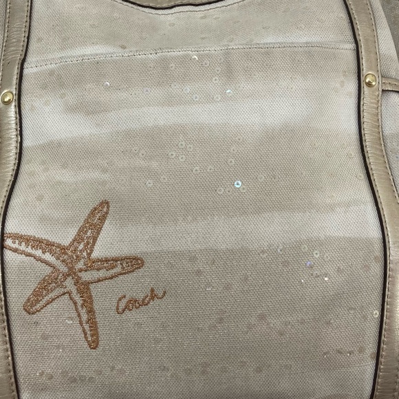 Coach Audrey Sun Starfish Sequin Cinched Tote Limited Edition Rare Shoulder Bag - Picture 14 of 14